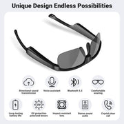 Wireless Bluetooth Smart Glasses – M6 Pro  Polarized Lenses | 8 Hrs Battery | Fast Charging Ideal for Car & Bike Use | Sleek Black Design 120mAh Battery | Wireless v5.3 | 10m Range